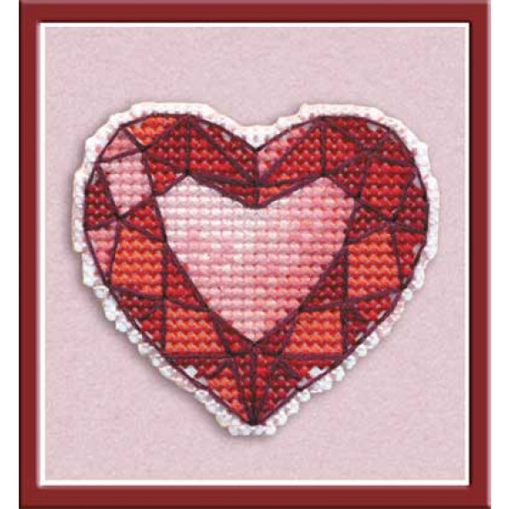 Набор для вышивания крестом "Значок - сердце"