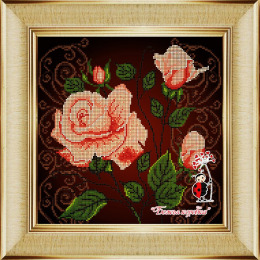 Рисунок на ткани "Чайная роза"