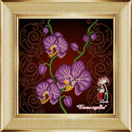 Рисунок на ткани "Орхидея фиолетовая"