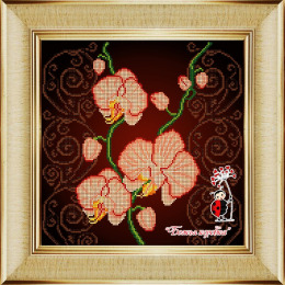 Рисунок на ткани "Орхидея бежевая"