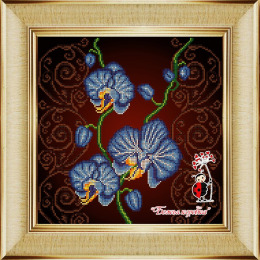 Рисунок на ткани "Орхидея голубая"