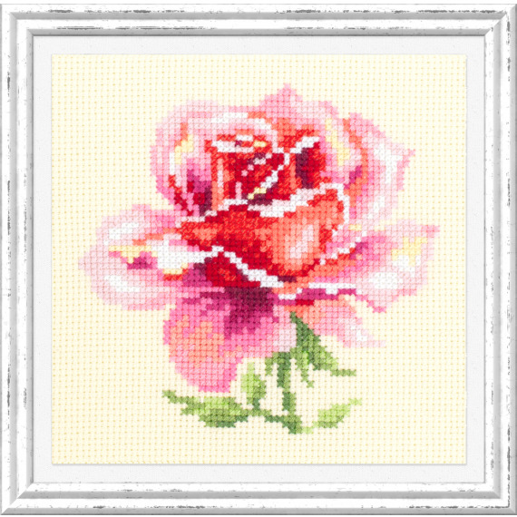 Набор для вышивания нитками "Розовая роза"