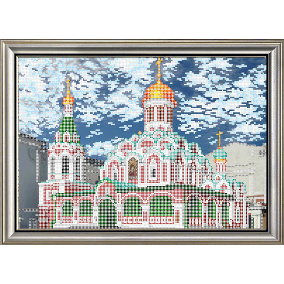 Рисунок на ткани для вышивания бисером "Собор Казанской иконы Божьей Матери"