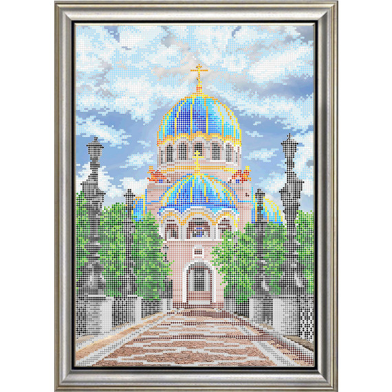 Рисунок на ткани для вышивания бисером "Храм Живоночальной Троицы"