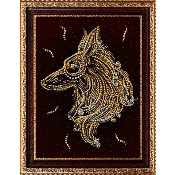 Рисунок на ткани для вышивания бисером и бусинами "Золотой Волк"