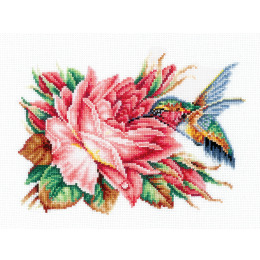 Набор для вышивания крестом "Колибри и роза "