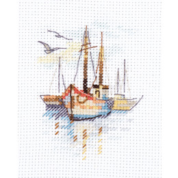 Набор для вышивания крестом "Лодки на рассвете"