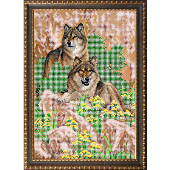 Рисунок на ткани для вышивания бисером "Серые охотники"