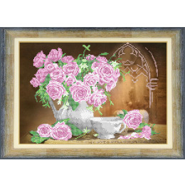 Рисунок на ткани для вышивания бисером "Букет роз"