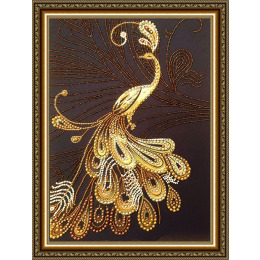 Рисунок на ткани для вышивания бисером и бусинами "Золотой Павлин"