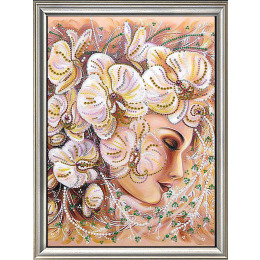Рисунок на ткани для вышивания бисером и бусинами "Орхидея"