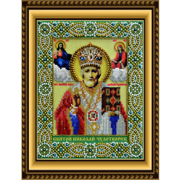 Рисунок на ткани для вышивания бисером и бусинами "Святой Николай Чудотворец"