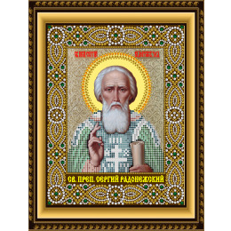 Рисунок на ткани для вышивания бисером и бусинами "Святой Преподобный Сергий Радонежский"