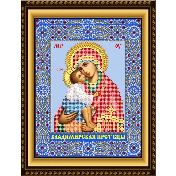 Рисунок на ткани для вышивания бисером и бусинами "Владимирская Пресвятая Богородица"