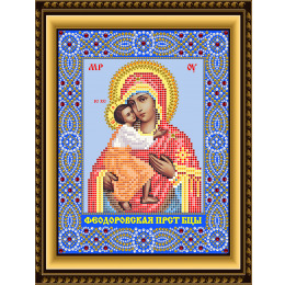 Рисунок на ткани для вышивания бисером и бусинами "Феодоровская Пресвятая Богородица"
