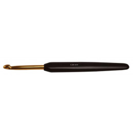 Крючок алюминиевый 2.00 mm с черной ручкой (золотой наконечник) 