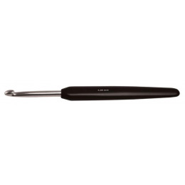Крючок алюминиевый 3.00 mm с черной ручкой (серебряный наконечник) 