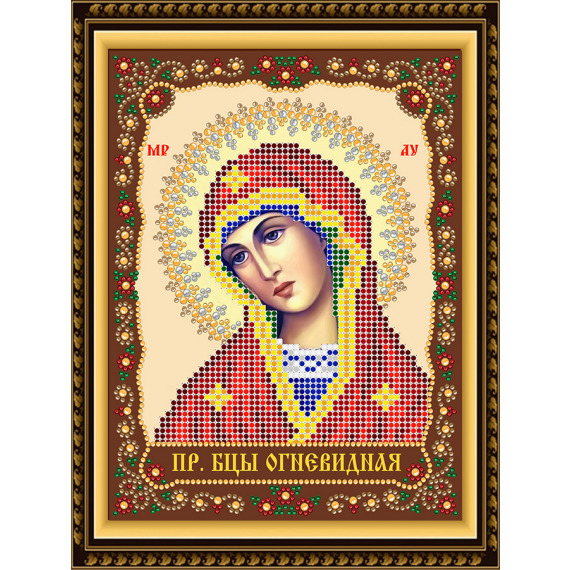 Рисунок на ткани для вышивания бисером и бусинами "Богородица Огневидная"