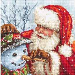 Набор для вышивания крестом "Santa Claus and Snowman"