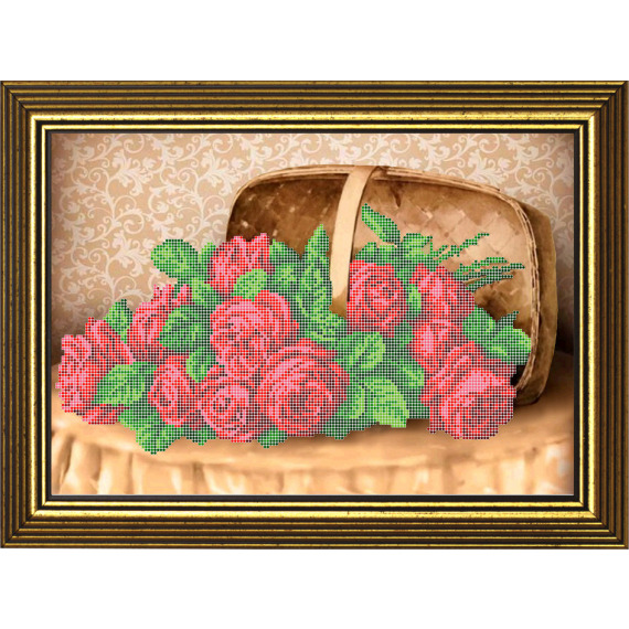 Рисунок на ткани для вышивания бисером "Бархатные розы"