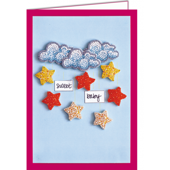 Набор-открытка 3D для вышивки бисером "Среди звезд и облаков"