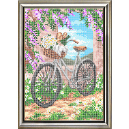 Рисунок на ткани для вышивания бисером "Велосипед"