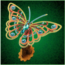 Набор для вышивки бисером на прозрачной основе "Ажурная бабочка 081"