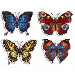 Набор для вышивания крестиком на пластиковой канве "Яркие бабочки"