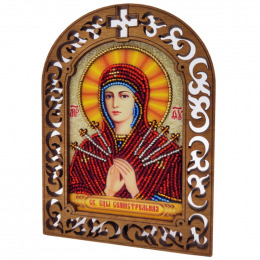 Набор для вышивки бисером по деревянной основе "Богородица Семистрельная"