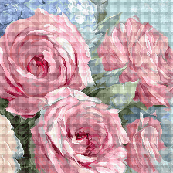 Набор для вышивания крестом "Pale Pink Roses"