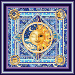 Рисунок на ткани для вышивания бисером и бусинами "Луна и солнце"