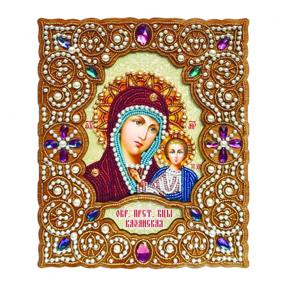 Набор для вышивки бисером по деревянной основе "Пресвятая Богородица Казанская"