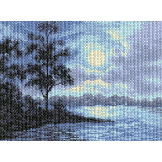 Рисунок на канве "Ночной пейзаж"