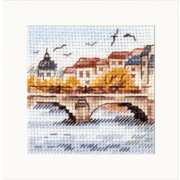 Набор для вышивания крестом "Осень в городе. Чайки над мостом"