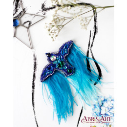Набор для вышивки бисером украшения на натуральном художественном холсте "Синяя птица"