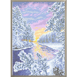 Рисунок на ткани для вышивания бисером "Снежный покров"