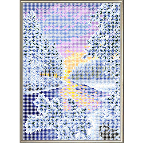 Рисунок на ткани для вышивания бисером "Снежный покров"