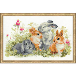 Набор для вышивания крестом "Забавные крольчата"