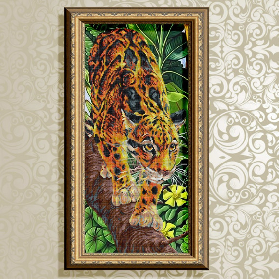 Рисунок на ткани "Дымчатый леопард"