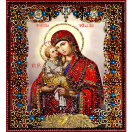 Набор для вышивания хрустальными бусинами "Образ пресвятой Богородицы Почаевская Божия Матерь"