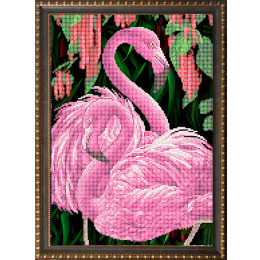 Рисунок на ткани для вышивания бисером "Фламинго"