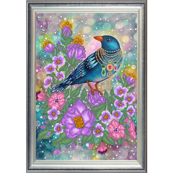 Рисунок на ткани для вышивания бисером и бусинами "Райская птица"
