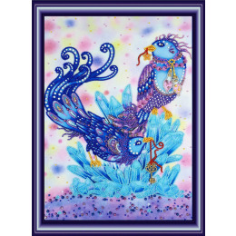 Рисунок на ткани для вышивания бисером и бусинами "Райские птички"