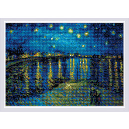 Алмазная мозаика "Звездная ночь над Роной" по мотивам картины Ван Гога