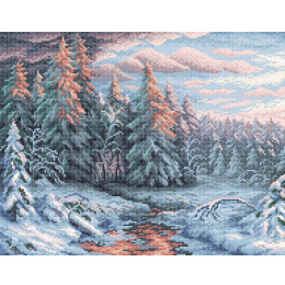 Алмазная мозаика "Зимний закат"