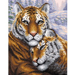 Алмазная мозаика "Тигры"