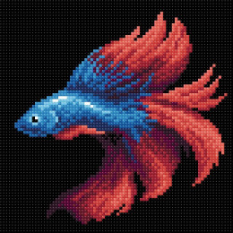 Алмазная мозаика "Рыбка красная"