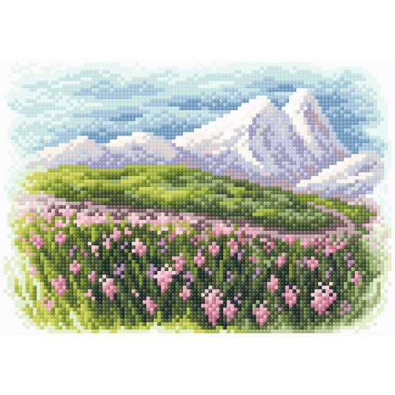 Алмазная мозаика "Весна в предгорье"
