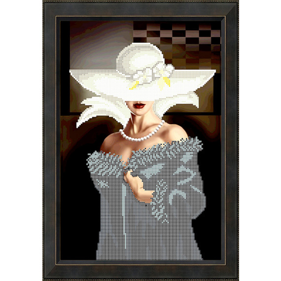 Рисунок на ткани "Дама в шляпке"