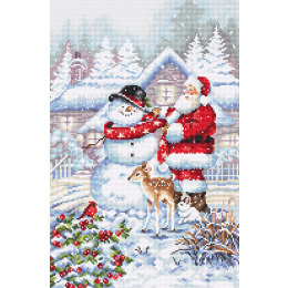 Набор для вышивания крестом "Snowman and Santa"